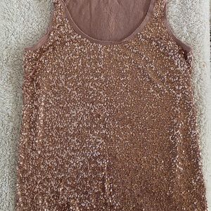 J CREW Rose Gold Sequin Tank M